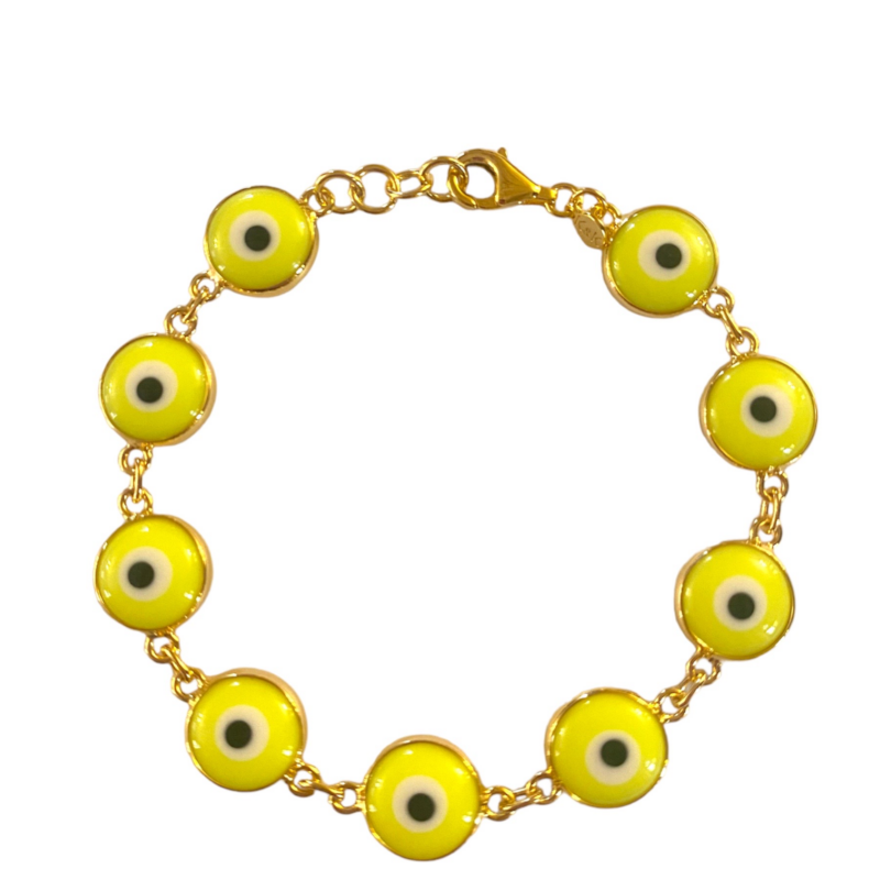 Pulseira Olho Grego Mini - Amarelo Flúor